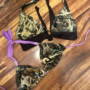 Two Camo bikini tops